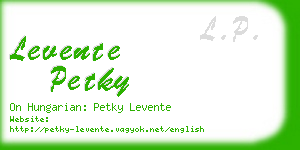 levente petky business card